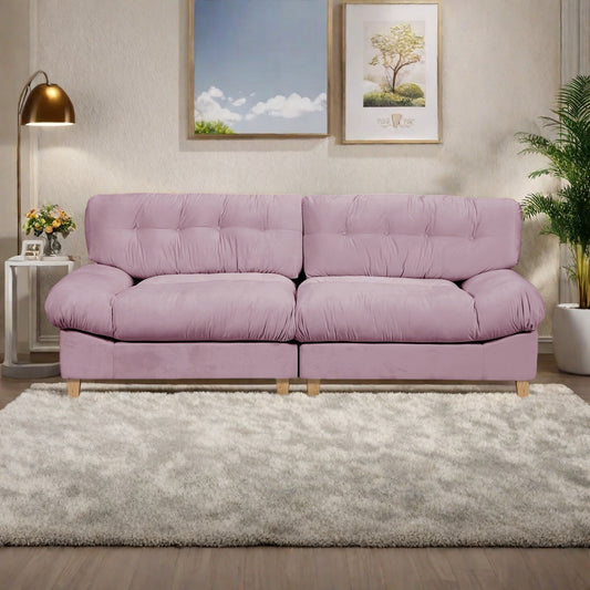 Divano a 3 posti in tessuto 90.5 con schiuma ad alta densità e base in legno massello