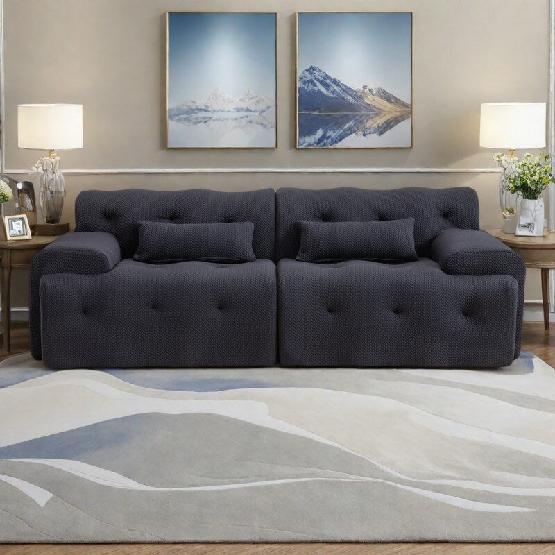 Divano a 2 posti con molle in schiuma da 90 pollici e design senza montaggio