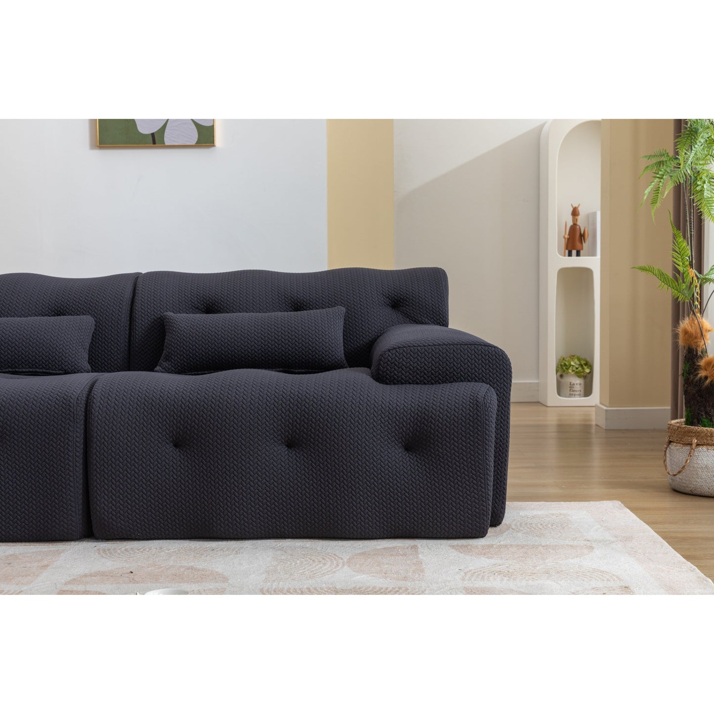 Divano a 2 posti con molle in schiuma da 90 pollici e design senza montaggio