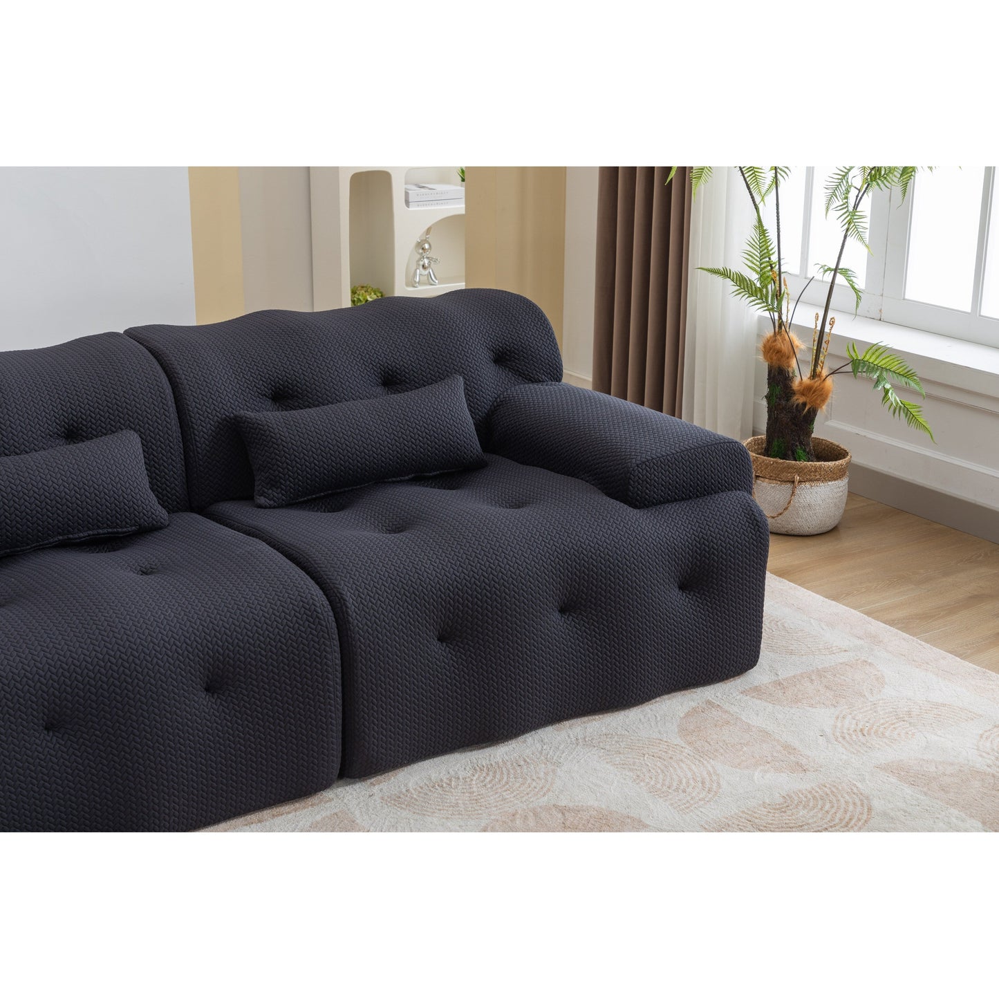 Divano a 2 posti con molle in schiuma da 90 pollici e design senza montaggio