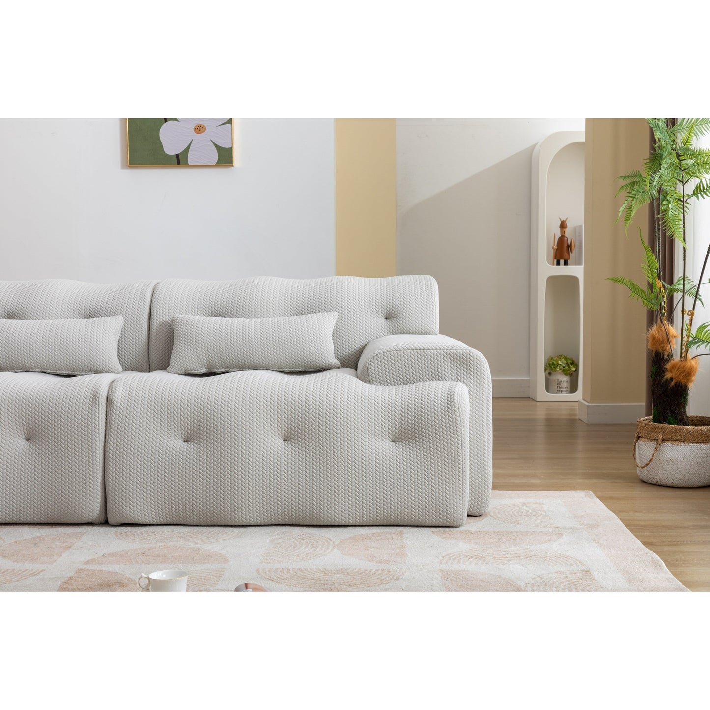 Divano a 2 posti con molle in schiuma da 90 pollici e design senza montaggio