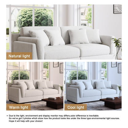 Divano a due posti da 90 pollici, moderno e accogliente, in velluto a coste