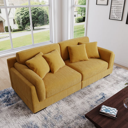 Divano a due posti da 90 pollici, moderno e accogliente, in velluto a coste