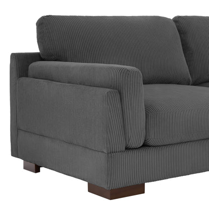 Divano a due posti da 90 pollici, moderno e accogliente, in velluto a coste