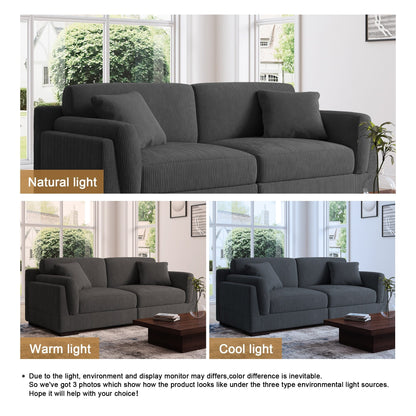 Divano a due posti da 90 pollici, moderno e accogliente, in velluto a coste