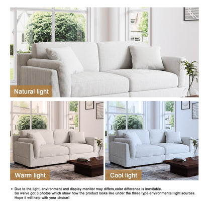 Divano a due posti da 90 pollici, moderno e accogliente, in velluto a coste