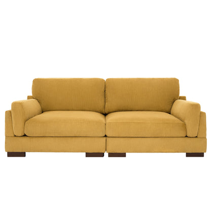 Divano a due posti da 90 pollici, moderno e accogliente, in velluto a coste