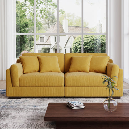 Divano a due posti da 90 pollici, moderno e accogliente, in velluto a coste