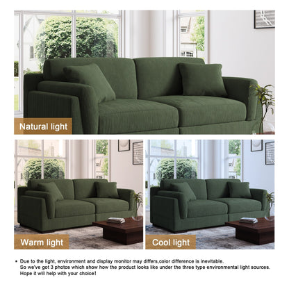 Divano a due posti da 90 pollici, moderno e accogliente, in velluto a coste