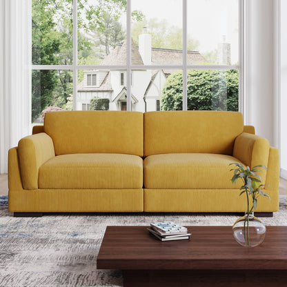 Divano a due posti da 90 pollici, moderno e accogliente, in velluto a coste