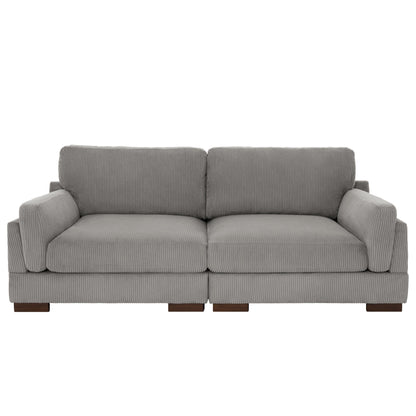 Divano a due posti da 90 pollici, moderno e accogliente, in velluto a coste