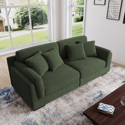 Divano a due posti da 90 pollici, moderno e accogliente, in velluto a coste