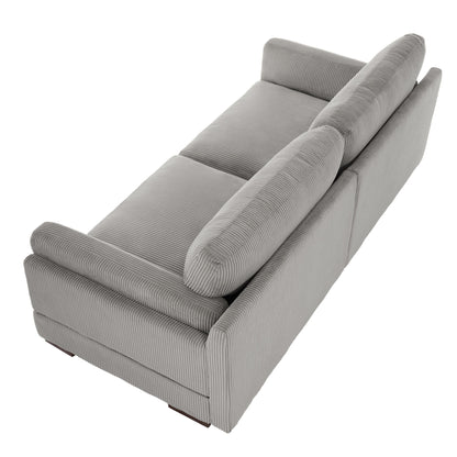 Divano a due posti da 90 pollici, moderno e accogliente, in velluto a coste