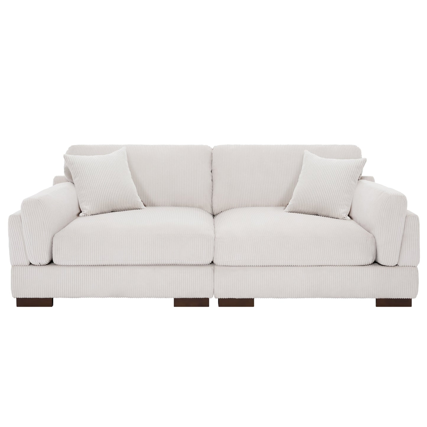 Divano a due posti da 90 pollici, moderno e accogliente, in velluto a coste