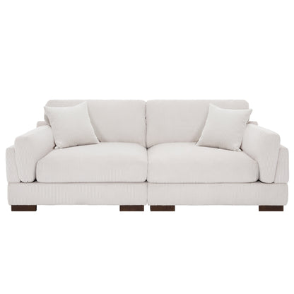 Divano a due posti da 90 pollici, moderno e accogliente, in velluto a coste