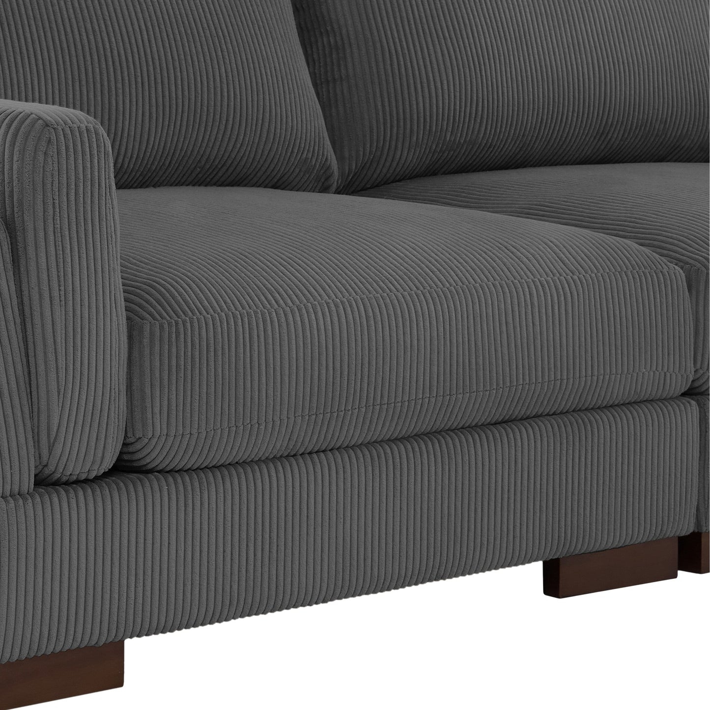 Divano a due posti da 90 pollici, moderno e accogliente, in velluto a coste