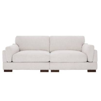 Divano a due posti da 90 pollici, moderno e accogliente, in velluto a coste