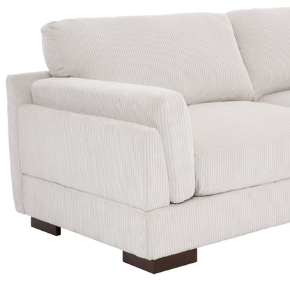 Divano a due posti da 90 pollici, moderno e accogliente, in velluto a coste