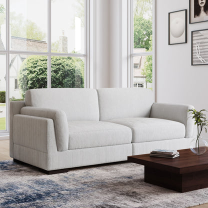 Divano a due posti da 90 pollici, moderno e accogliente, in velluto a coste