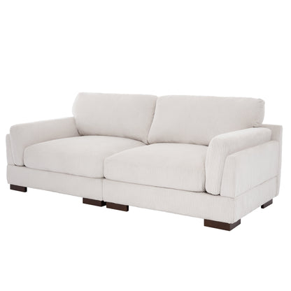 Divano a due posti da 90 pollici, moderno e accogliente, in velluto a coste