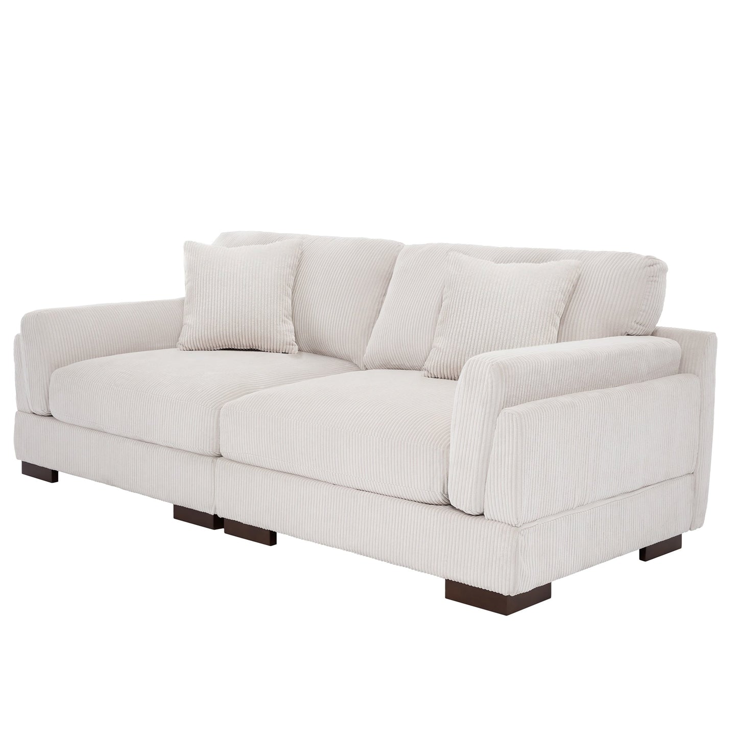 Divano a due posti da 90 pollici, moderno e accogliente, in velluto a coste