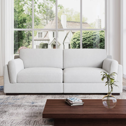 Divano a due posti da 90 pollici, moderno e accogliente, in velluto a coste