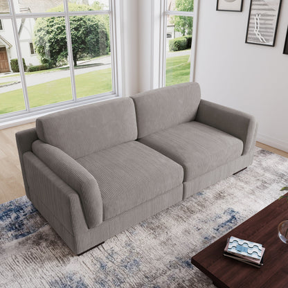 Divano a due posti da 90 pollici, moderno e accogliente, in velluto a coste