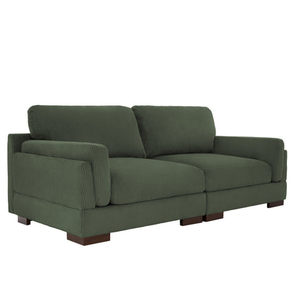 Divano a due posti da 90 pollici, moderno e accogliente, in velluto a coste