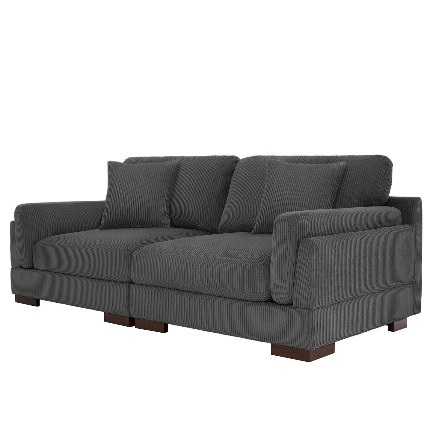 Divano a due posti da 90 pollici, moderno e accogliente, in velluto a coste