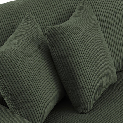 Divano a due posti da 90 pollici, moderno e accogliente, in velluto a coste