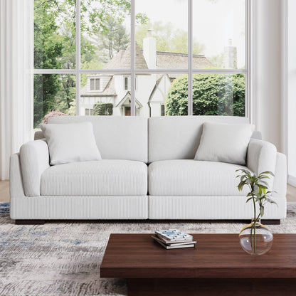 Divano a due posti da 90 pollici, moderno e accogliente, in velluto a coste