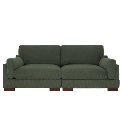 Divano a due posti da 90 pollici, moderno e accogliente, in velluto a coste