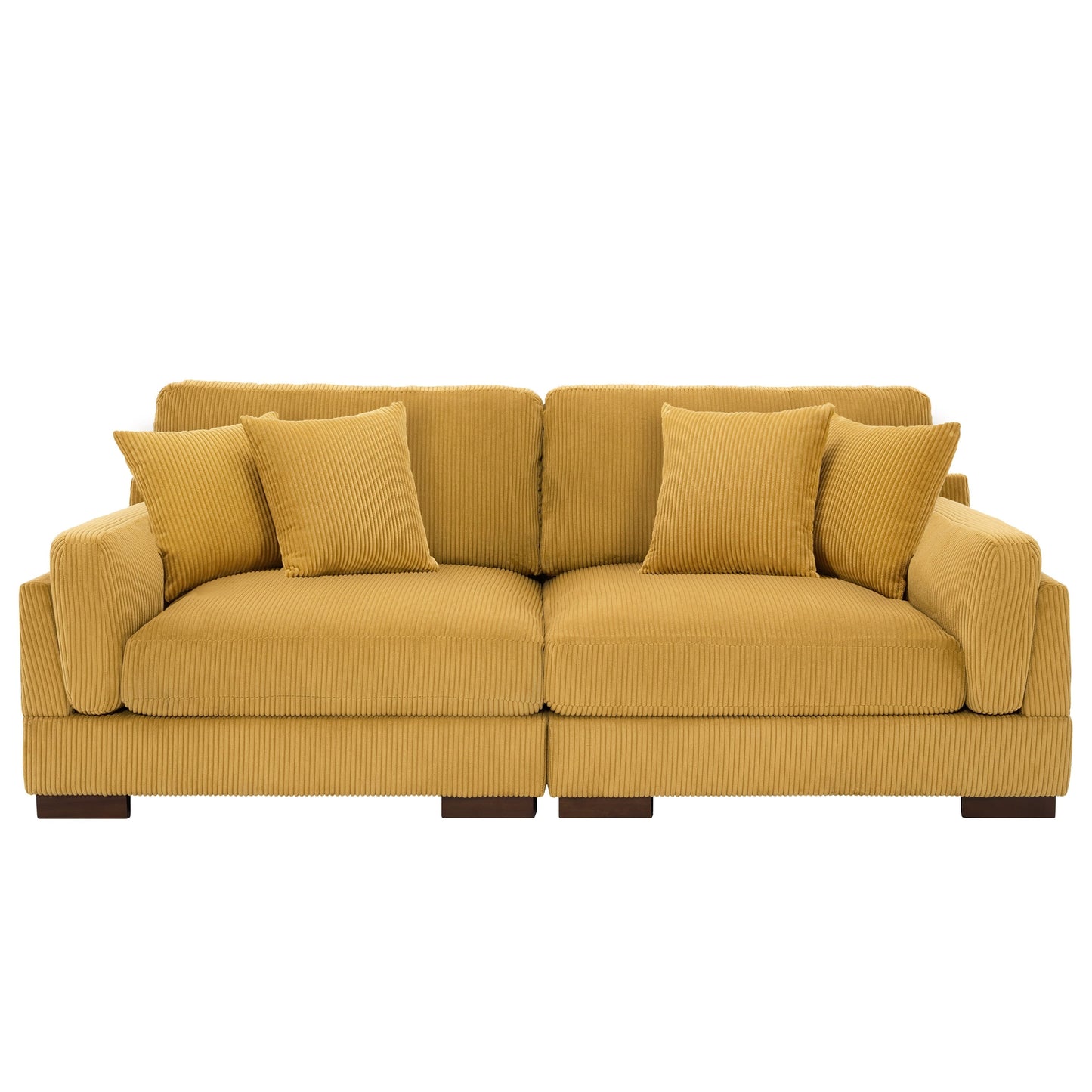 Divano a due posti da 90 pollici, moderno e accogliente, in velluto a coste