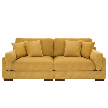 Divano a due posti da 90 pollici, moderno e accogliente, in velluto a coste