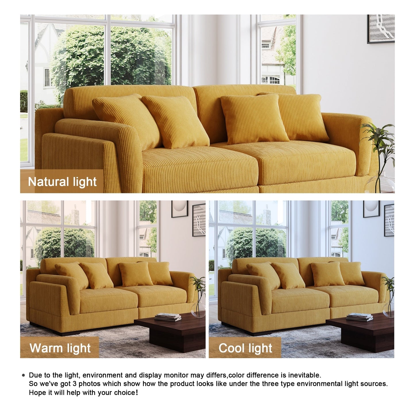 Divano a due posti da 90 pollici, moderno e accogliente, in velluto a coste