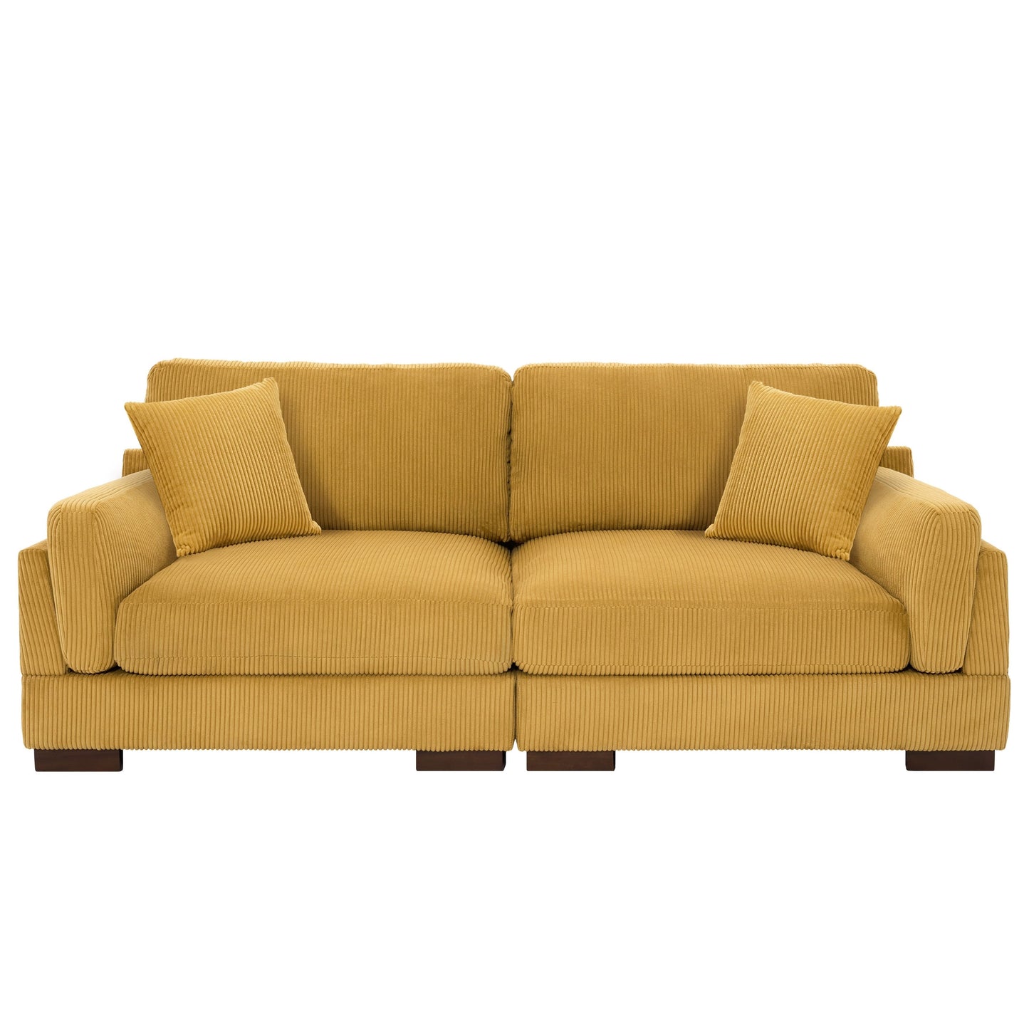 Divano a due posti da 90 pollici, moderno e accogliente, in velluto a coste