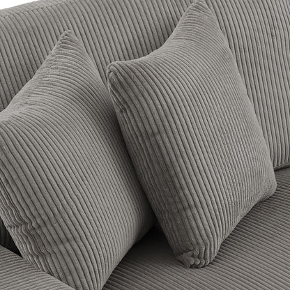 Divano a due posti da 90 pollici, moderno e accogliente, in velluto a coste