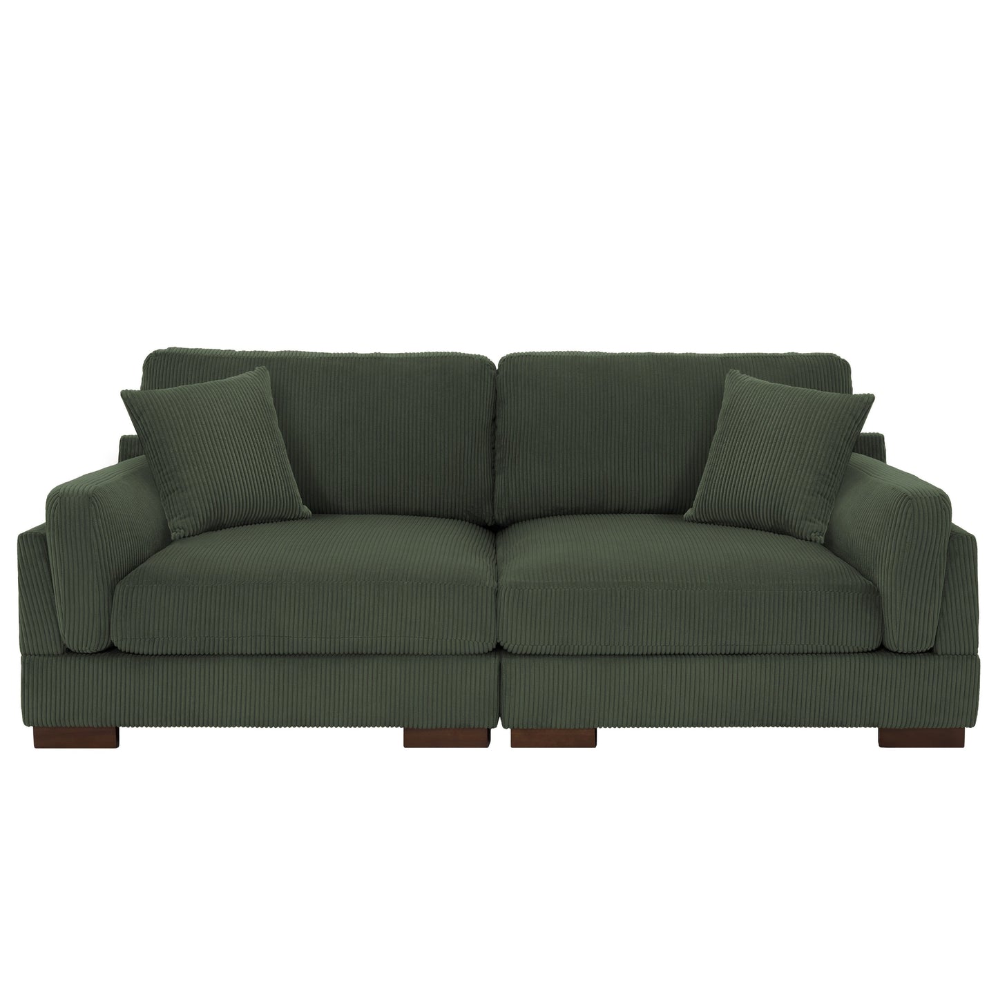 Divano a due posti da 90 pollici, moderno e accogliente, in velluto a coste