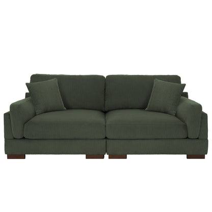 Divano a due posti da 90 pollici, moderno e accogliente, in velluto a coste