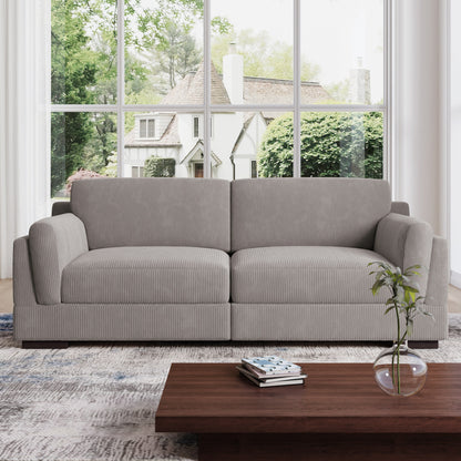 Divano a due posti da 90 pollici, moderno e accogliente, in velluto a coste