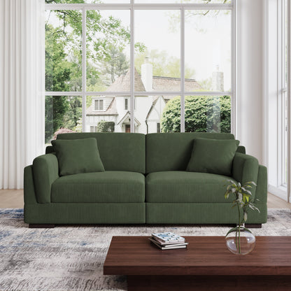 Divano a due posti da 90 pollici, moderno e accogliente, in velluto a coste