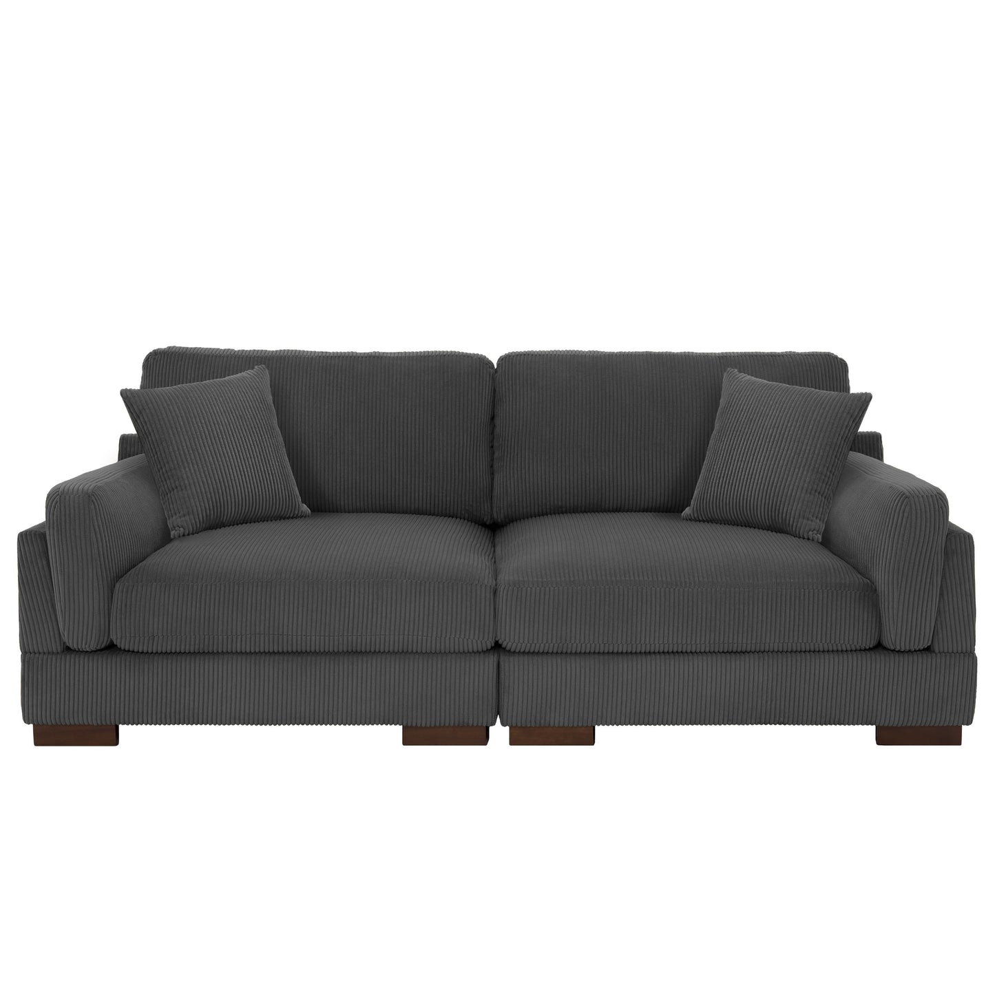 Divano a due posti da 90 pollici, moderno e accogliente, in velluto a coste