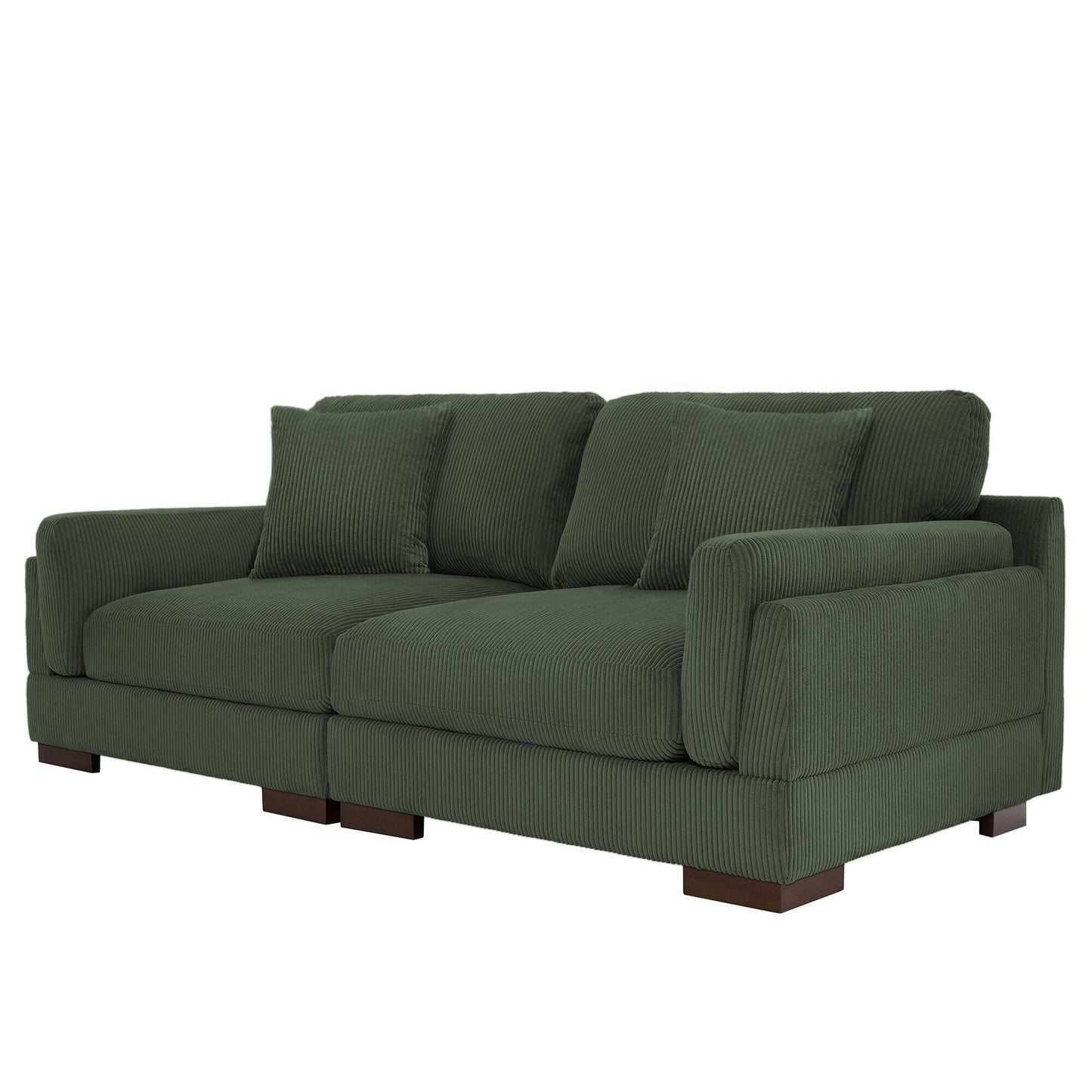 Divano a due posti da 90 pollici, moderno e accogliente, in velluto a coste