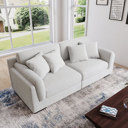 Divano a due posti da 90 pollici, moderno e accogliente, in velluto a coste