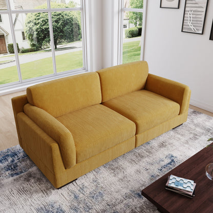 Divano a due posti da 90 pollici, moderno e accogliente, in velluto a coste