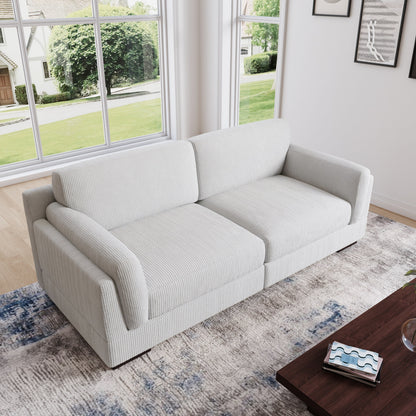 Divano a due posti da 90 pollici, moderno e accogliente, in velluto a coste