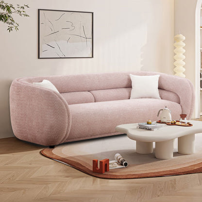 Divano curvo imbottito moderno contemporaneo 91 con 2 cuscini per soggiorno