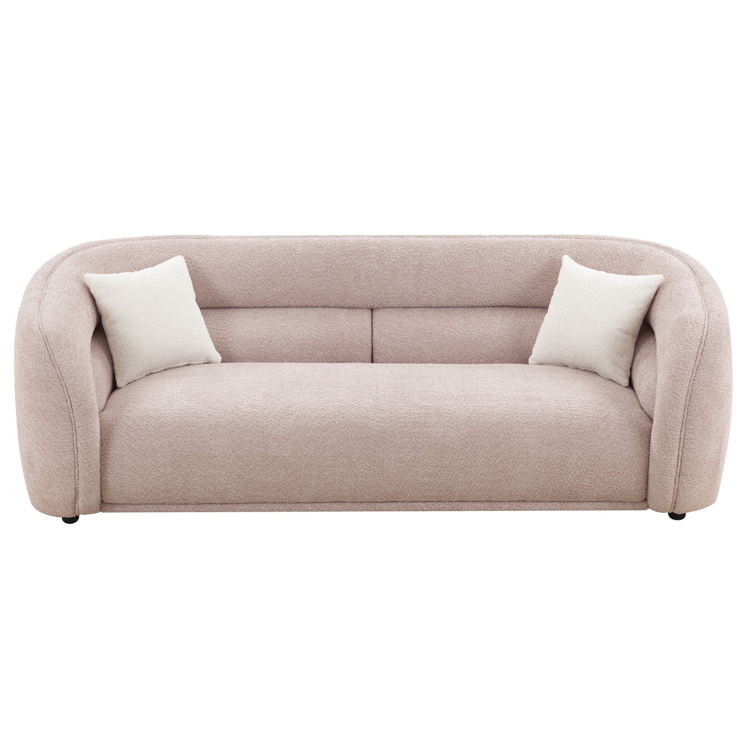 Divano curvo imbottito moderno contemporaneo 91 con 2 cuscini per soggiorno