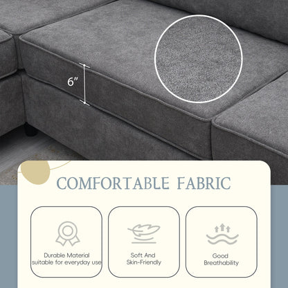 Divano componibile moderno imbottito per soggiorno 91*91, divano a forma di L con 3 cuscini