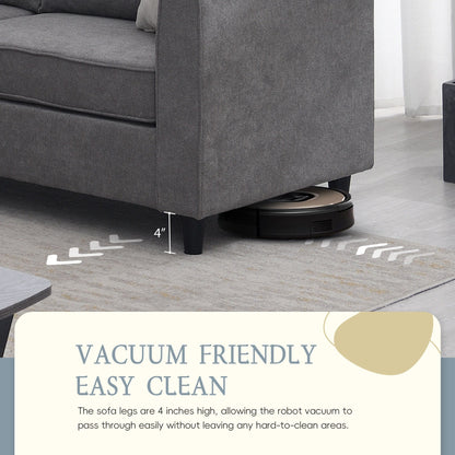 Divano componibile moderno imbottito per soggiorno 91*91, divano a forma di L con 3 cuscini